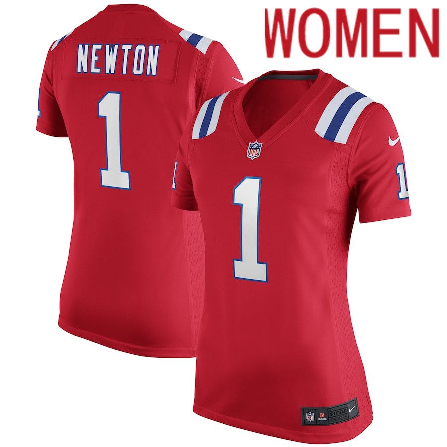 Women New England Patriots #1 Cam Newton Nike Red Alternate Game NFL Jersey